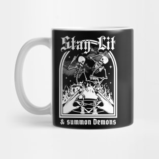 Stay Lit and Summon Demons - Skeletons Dancing Funny Occult Mug